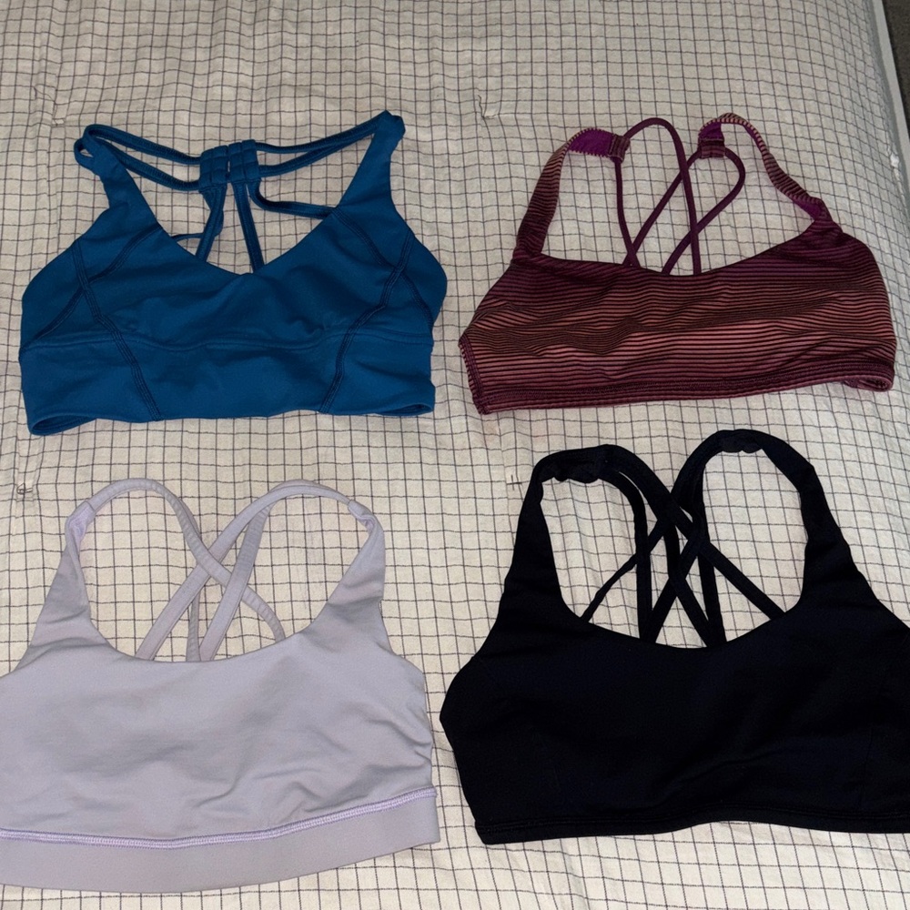 lululemon athletica Strappy Sports Bra Set - Teal, Burgundy, Lavender, Black